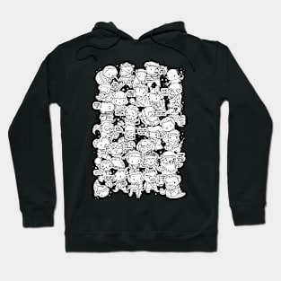 Black and white Doodle style artists animals puns Hoodie